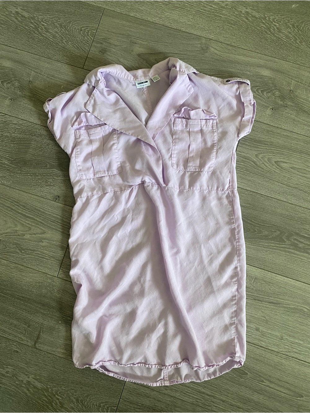 Noisy May Light Lavender Shirt Dress with Chest Pockets